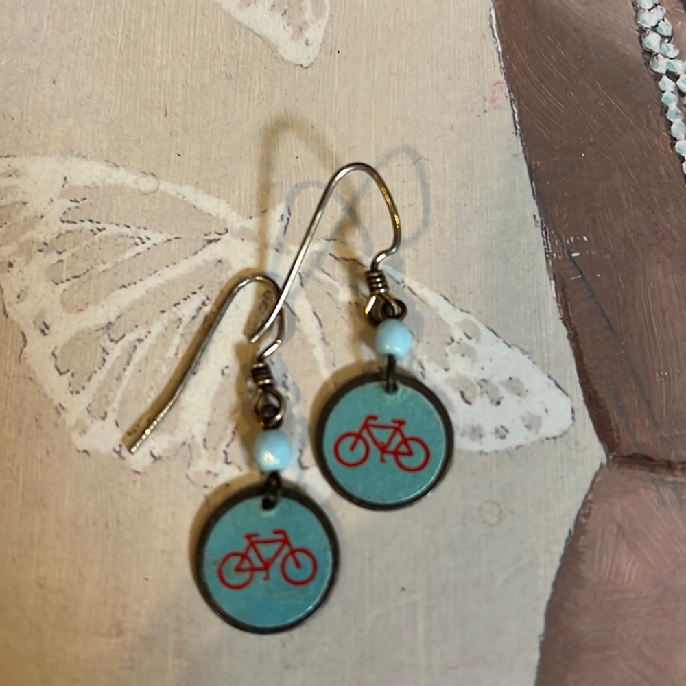Bicycle Charm Earrings